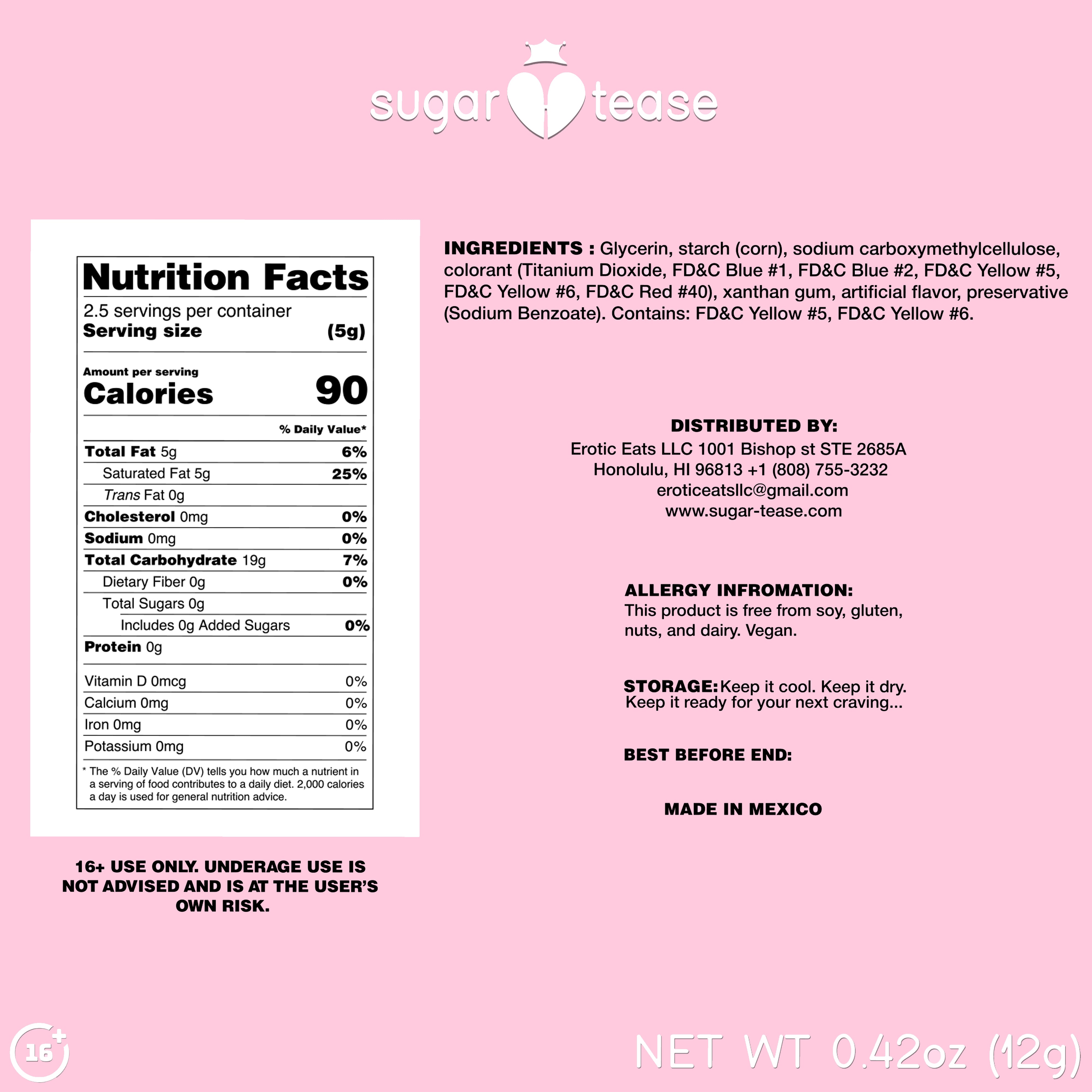 Rose Edible Lingerie Vanilla Flavor