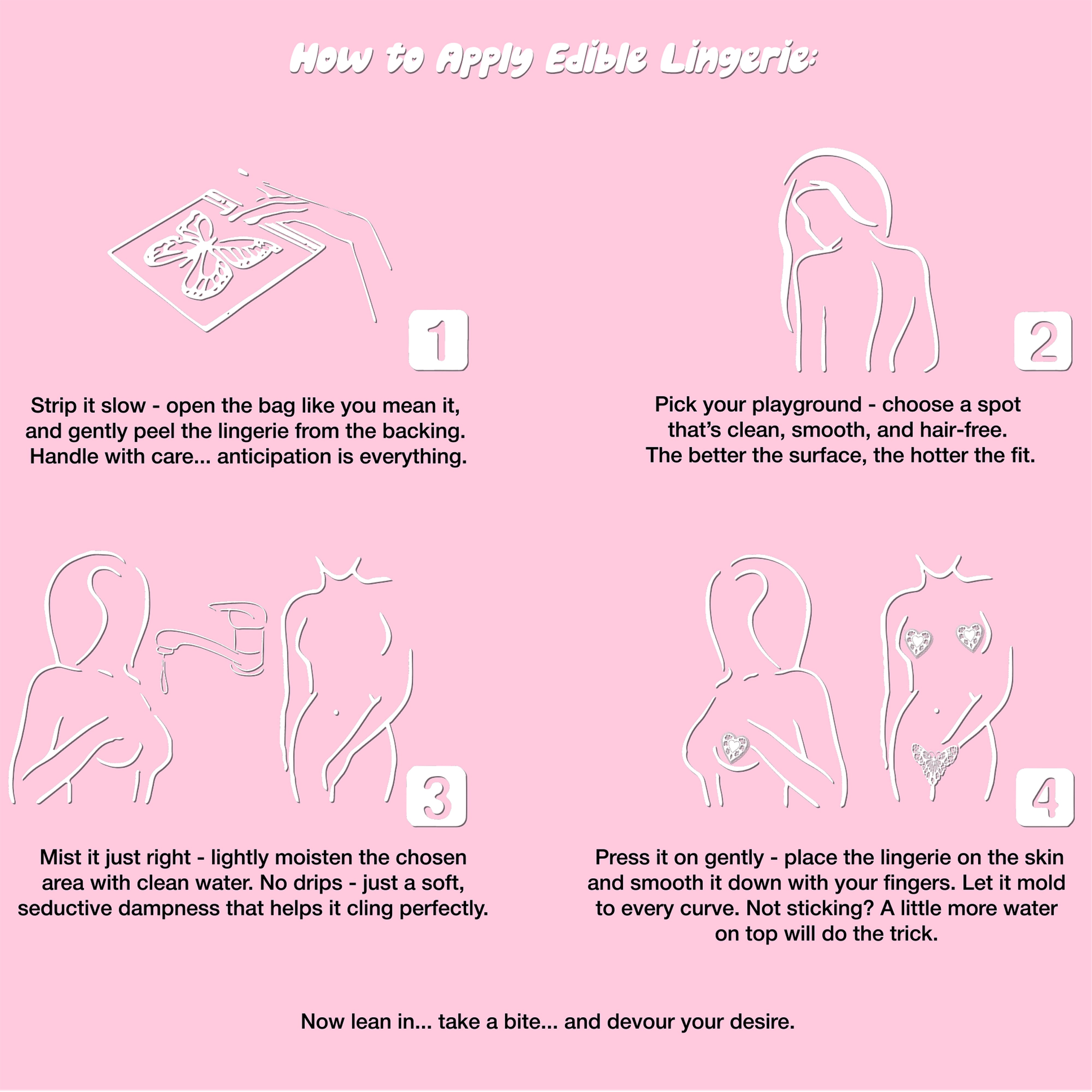 Rose Edible Lingerie Vanilla Flavor