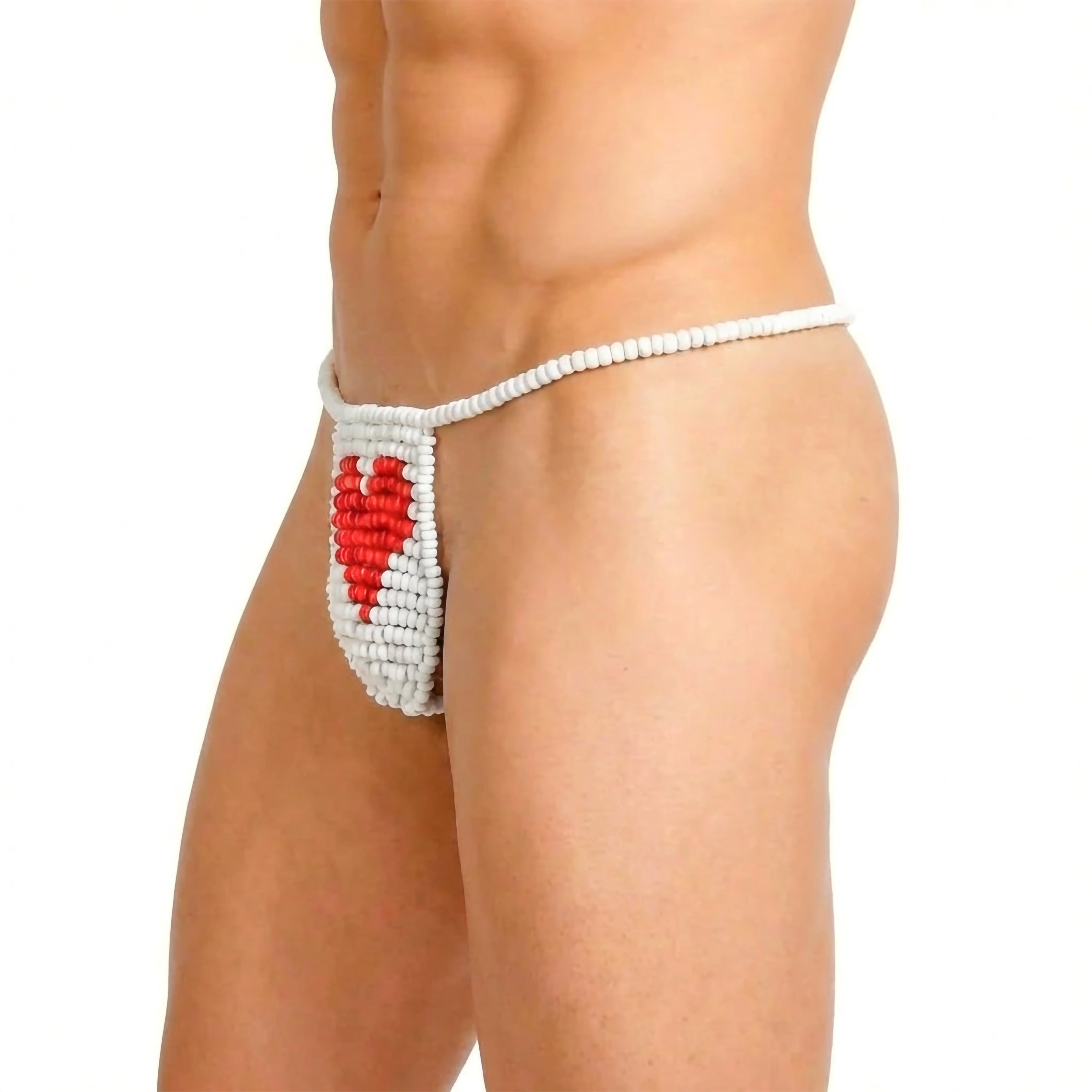 Edible Candy Underwear White Red Heart