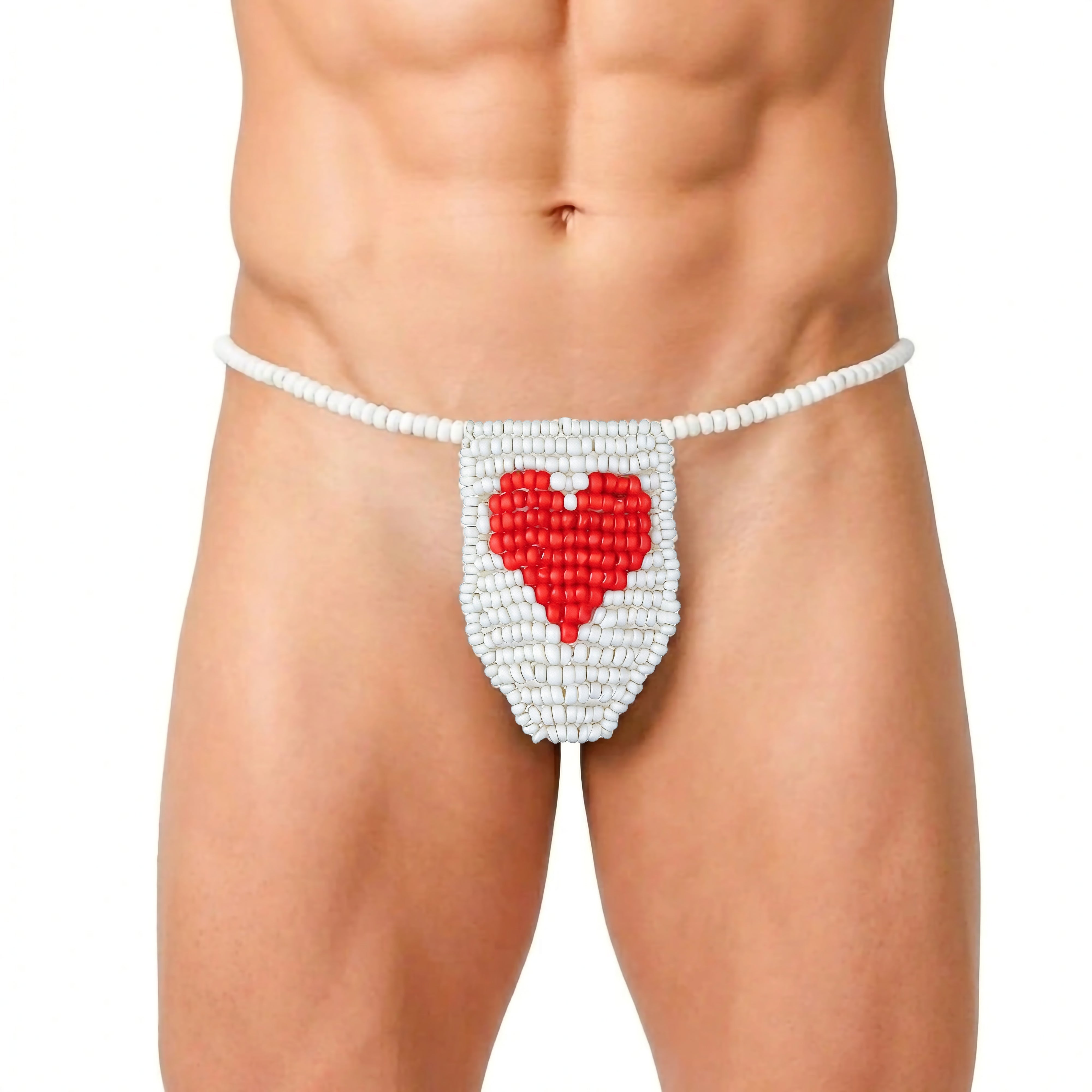 Edible Candy Underwear White Red Heart